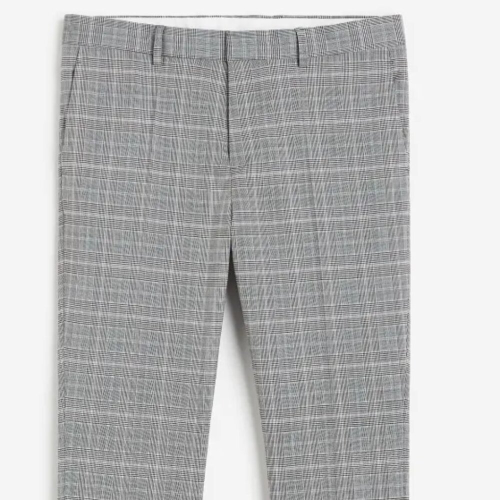 H&M Men's Suit Pants Skinny Fit Gray, Checked